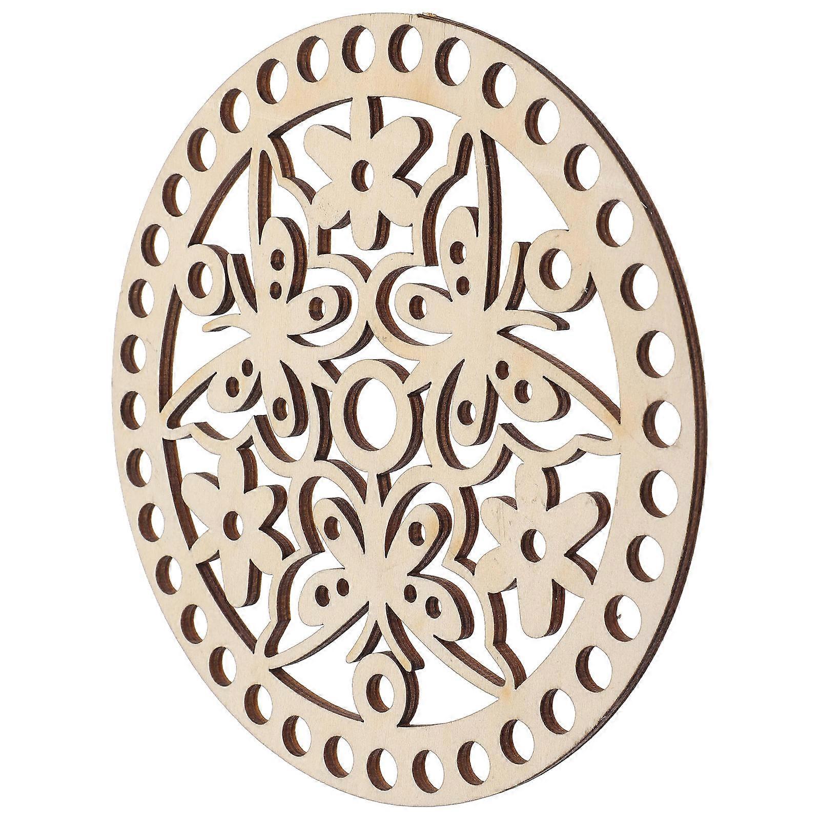 Crochet Basket Bottom Wooden Base 10Pcs For Bag Enthusiasts DIY Time 5.5X5.5X0.12in Durable Replacement Tool