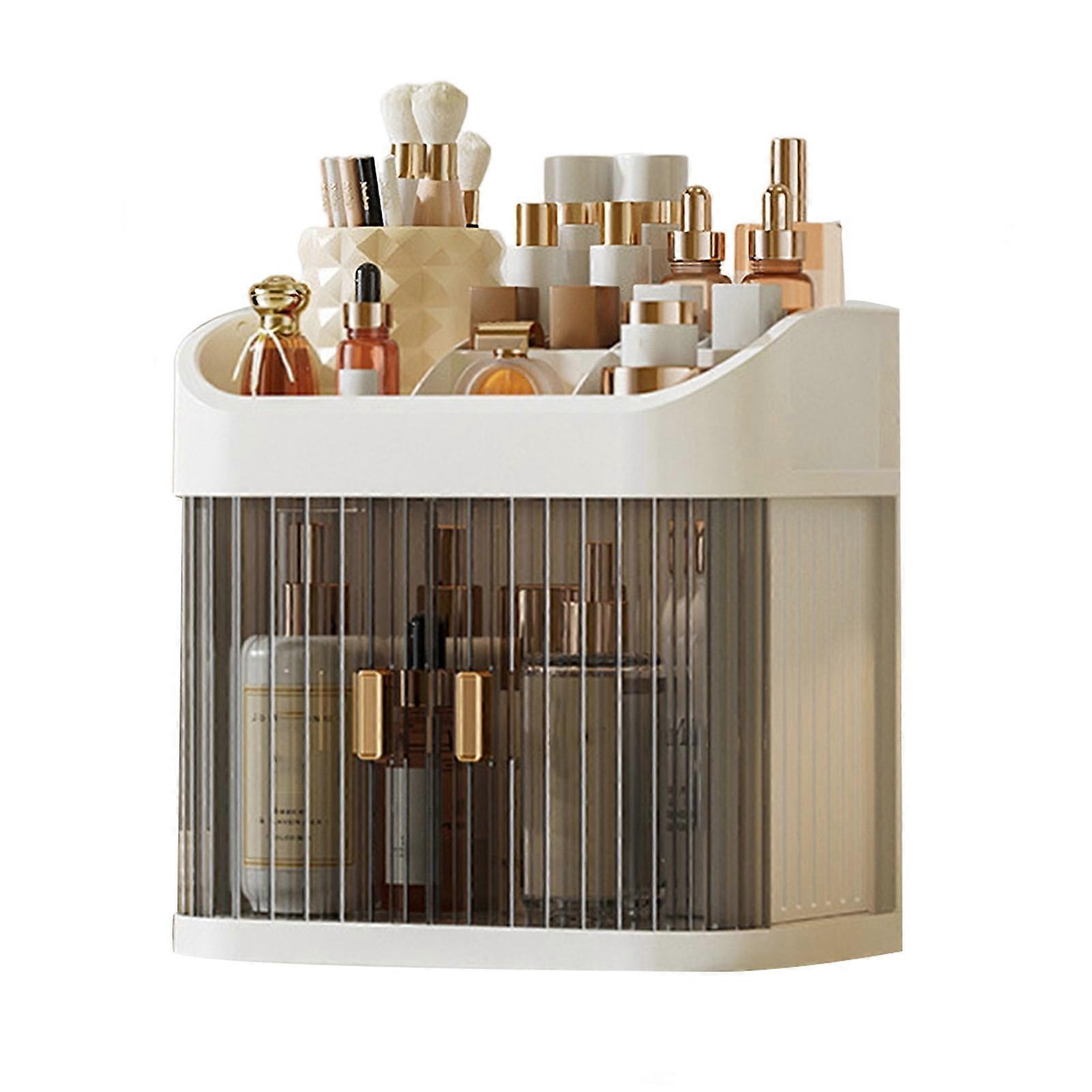 Joyfeel Makeup Storage Box, 2/3 Layer Transparent Door, Large Capacity Multi Compartment Cosmetic Organizer for Desktop