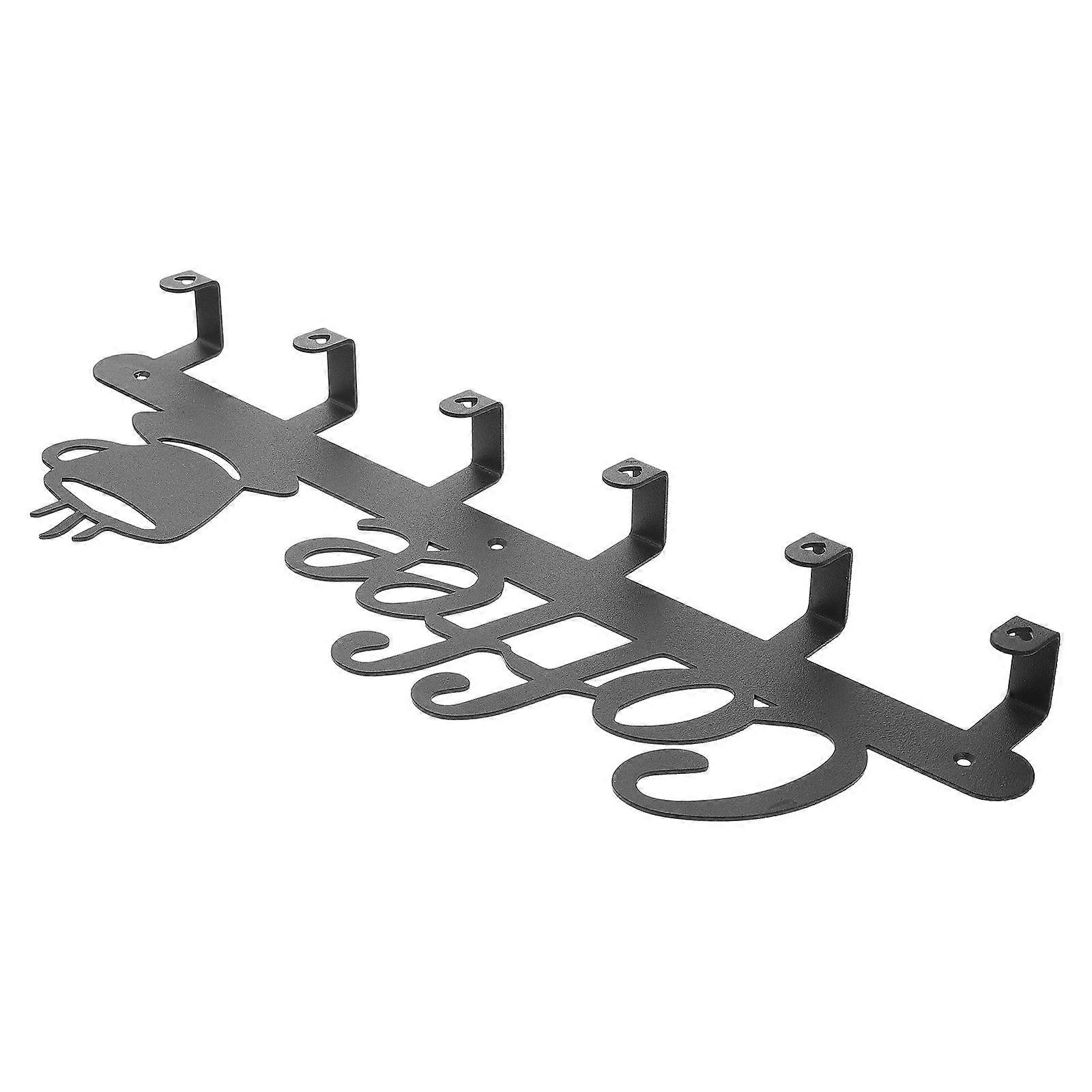 Wall Coffee Cup Rack for Storage 3Sets Black Wall-Mounted Cup Rack