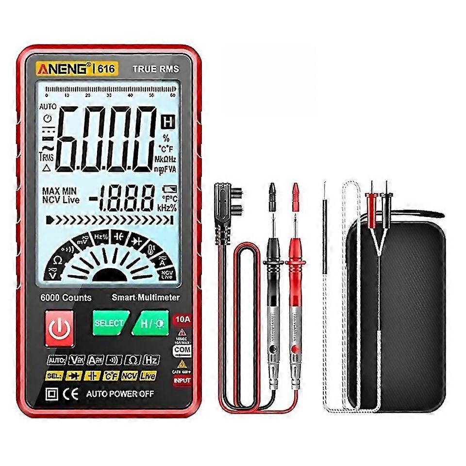 For Aneng 616 Automatic Highprecision Digital Display Capacitance Multimeter Color Red