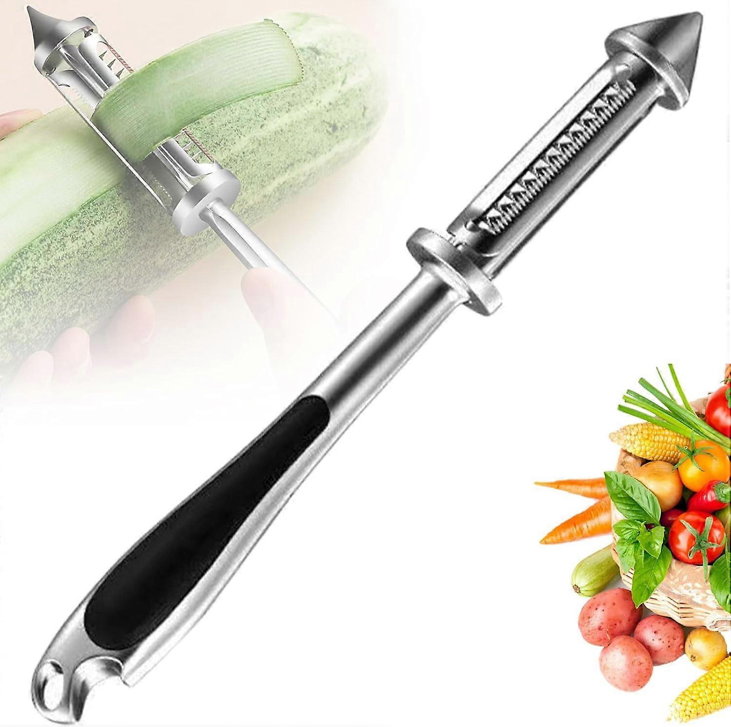 HeeHom All in One Vegetable Peeler, Stainless Steel Multifunctional Veggie Peeler with Julienne Slicer, Compatible with Carrot & Potatoes