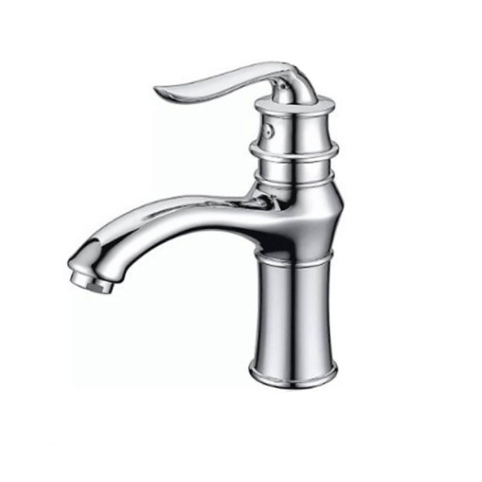 Basin Mixer Tap Retro Chrome For Bathroom Sink, Single Lever, Single Hole, Hot And Cold, Short Spout