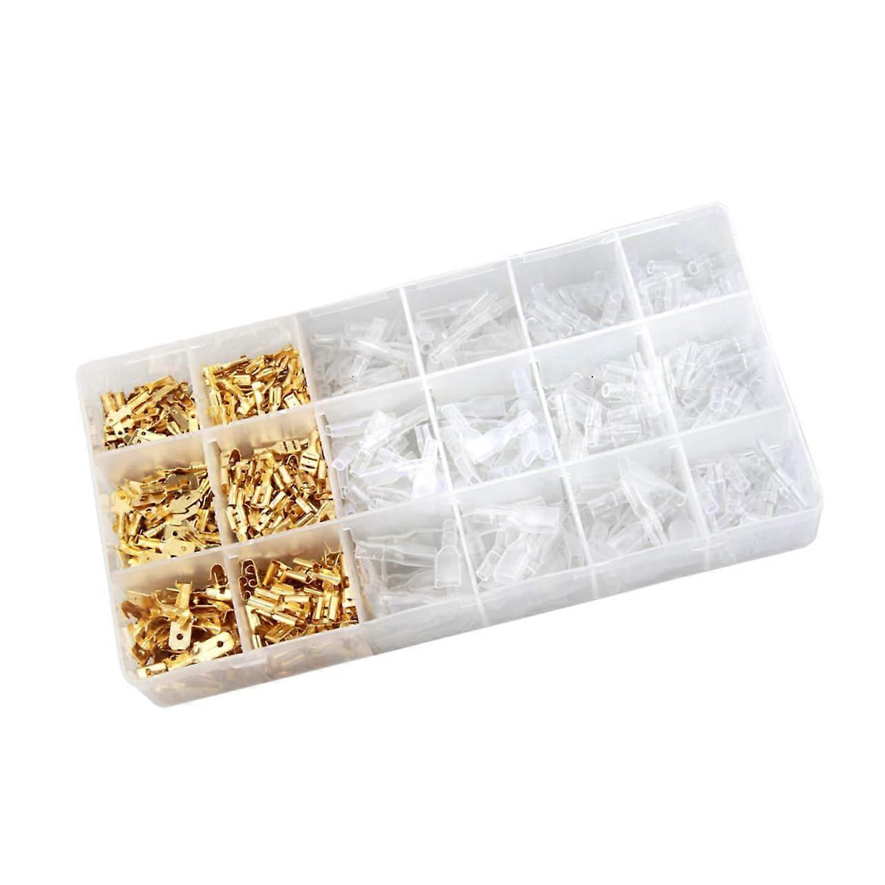 Insulated Electrical Terminals 600 Pcs Automotive Connector Terminal Kit Cold Pressed For Wire Connection