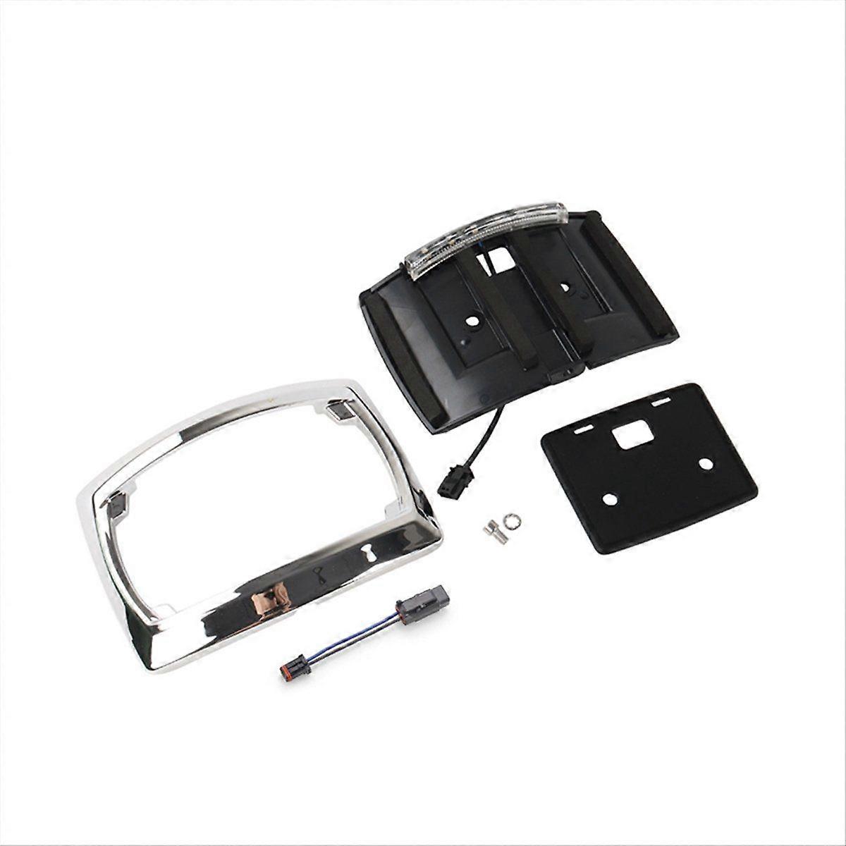 Motorcycle Rear License Plate Frame Relocation LED Light for Glide/Road Glide/Road 2009-2023 Silver