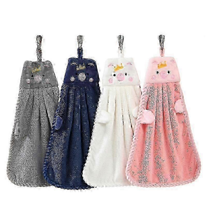 25-26 Bathroom Quick Dry Microfiber Hand Towel with Hanging Loop (4 Sizes) 4 pcs