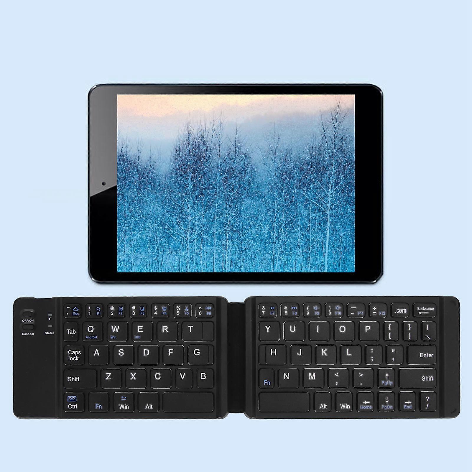 Foldable Bluetooth Keyboard Slim Pocket Size Portable Wireless Keyboard for Windows7 8 Tablet Notebook Mobile Phone Black 