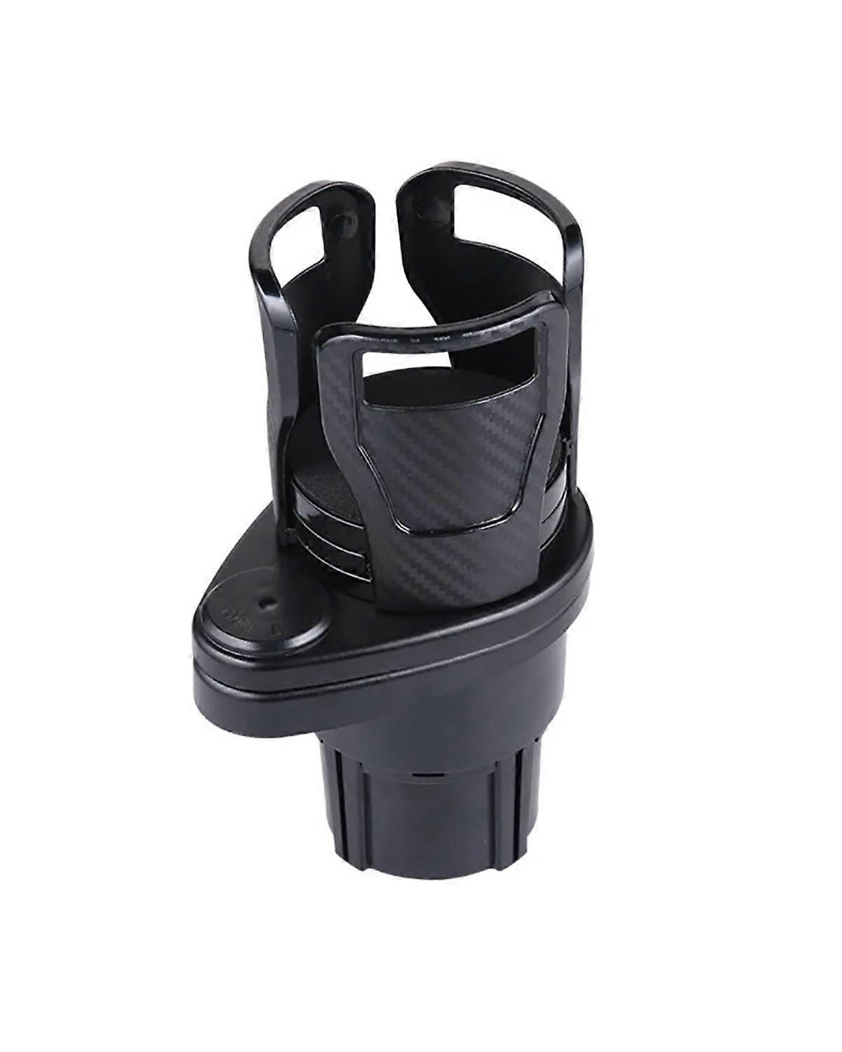 Car Cup Holder 2 In 1 Adjustable 360 Rotating Mount Multifunction Expander Adapter For Vehicle Cup Holder Carbon Black
