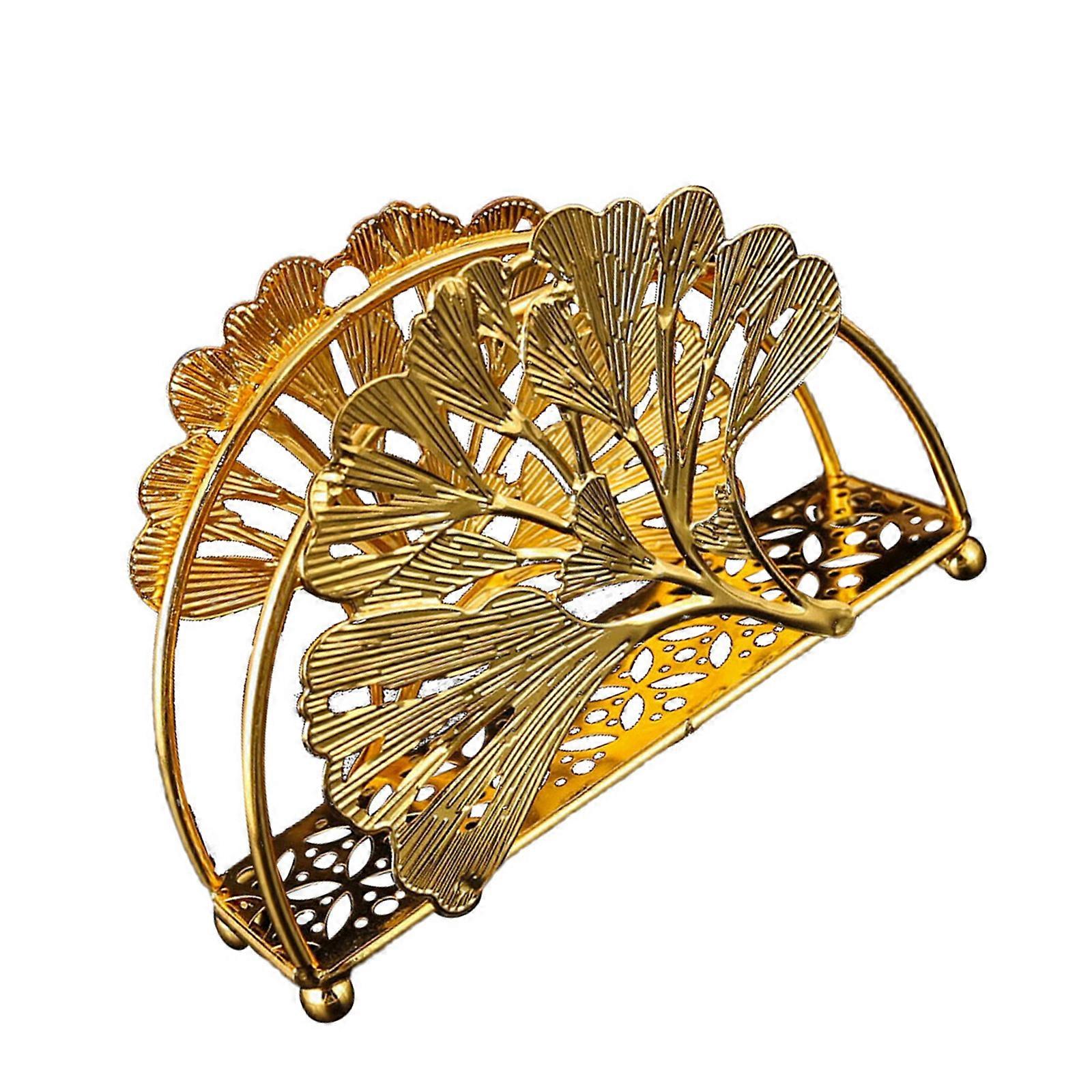Iron Tissue Paper Stand Artistics Maples Leaf Theme Space Saving Designs for Living Area  Gold