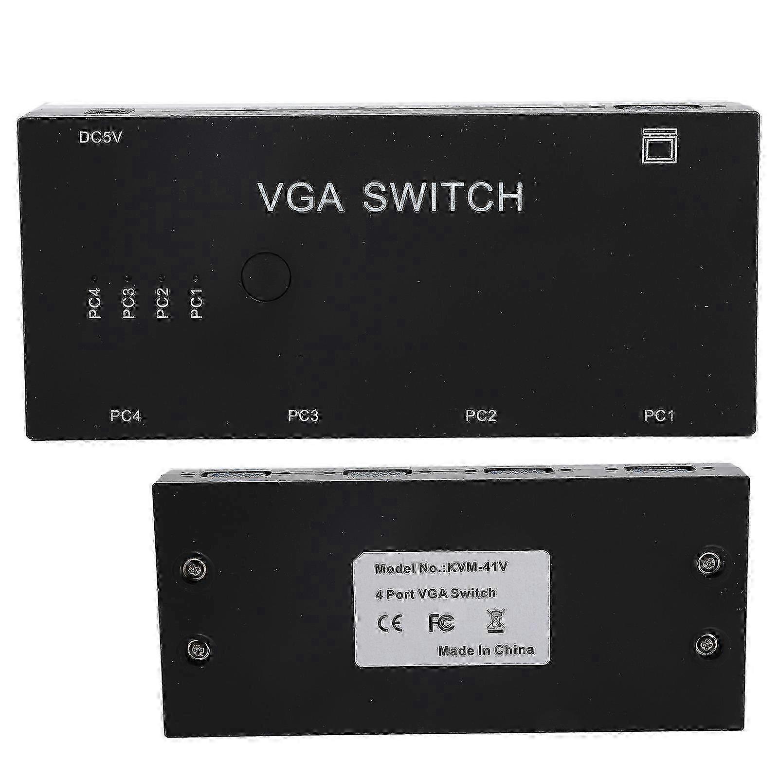 VGA Switcher 4 In 1 Out VGA Splitter Switch Box Video Converter for VGA/XVGA/SVGA/UXGA
