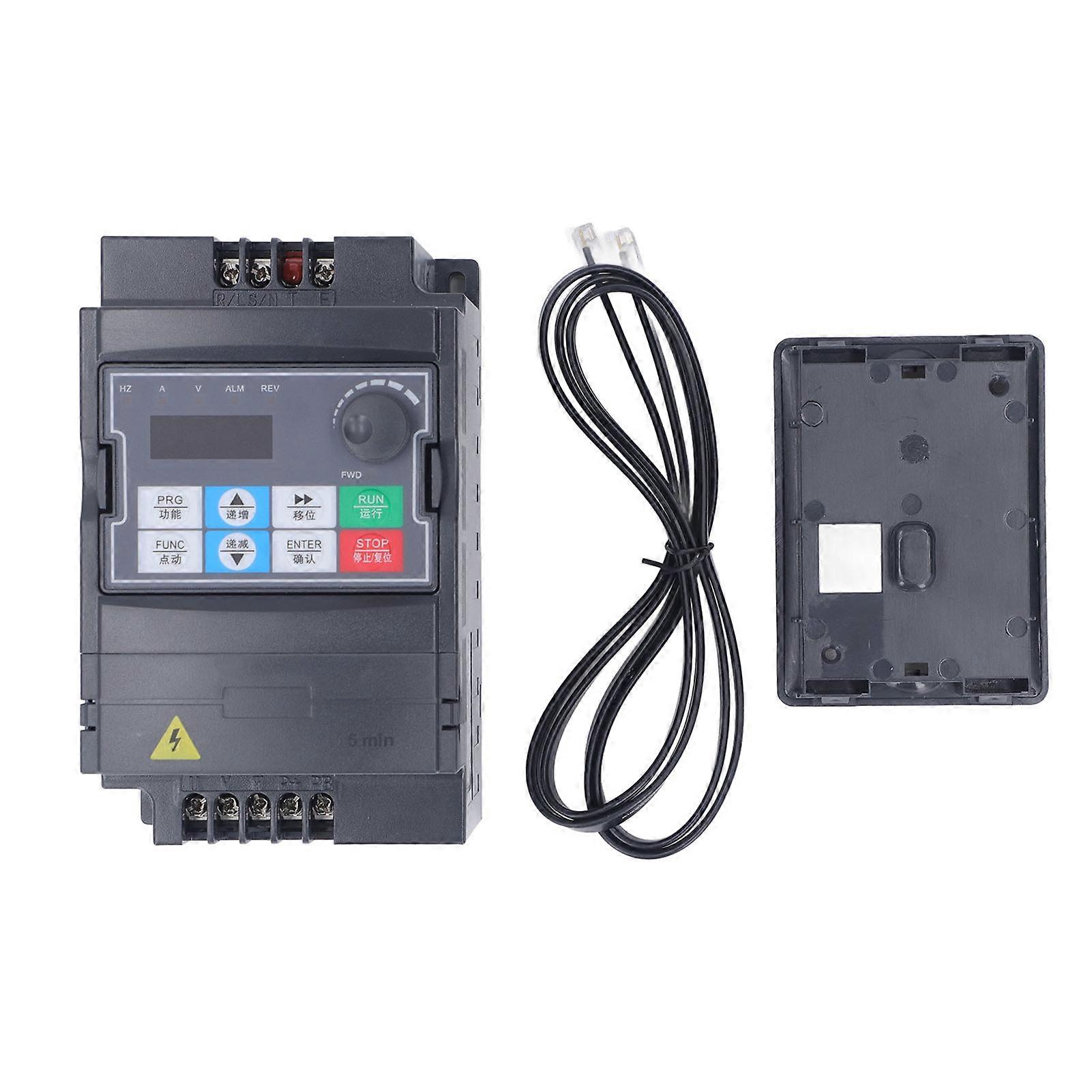 Frequency Converter 0.75KW 1PH to 3PH Variable Frequency Drive Vector AC190‑ 50/60Hz Input AC0‑ 0‑999.9Hz Output