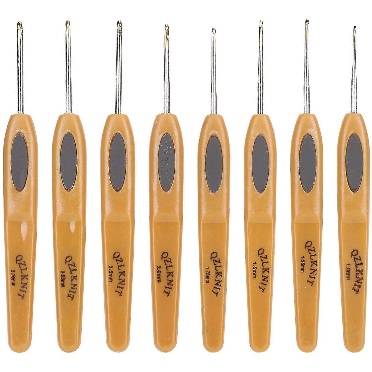 8Pcs Sewing Crochet Hook Kit Thread Ergonomic Soft Grip Handle Sweater Knitting Tools