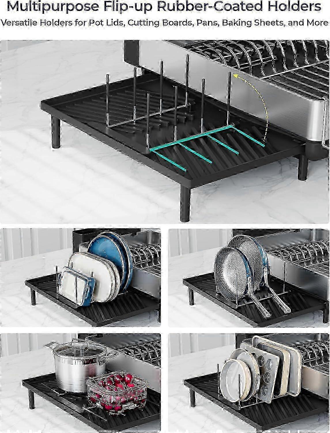 Expandable Dish Racks for Kitchen Countertop Storage