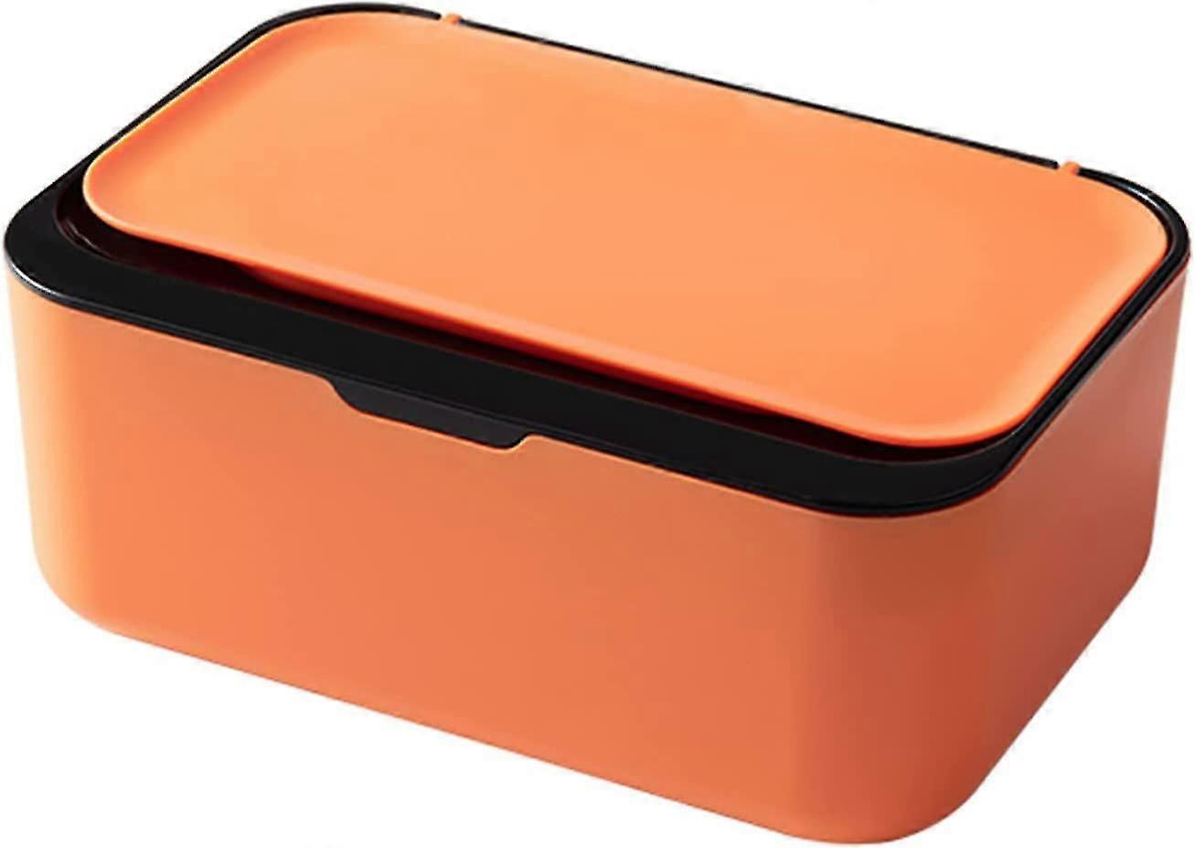 Wipes Dispenser Case , Keep Wipes Fresh Tissue Storage Case Container Plastic(black+orange)