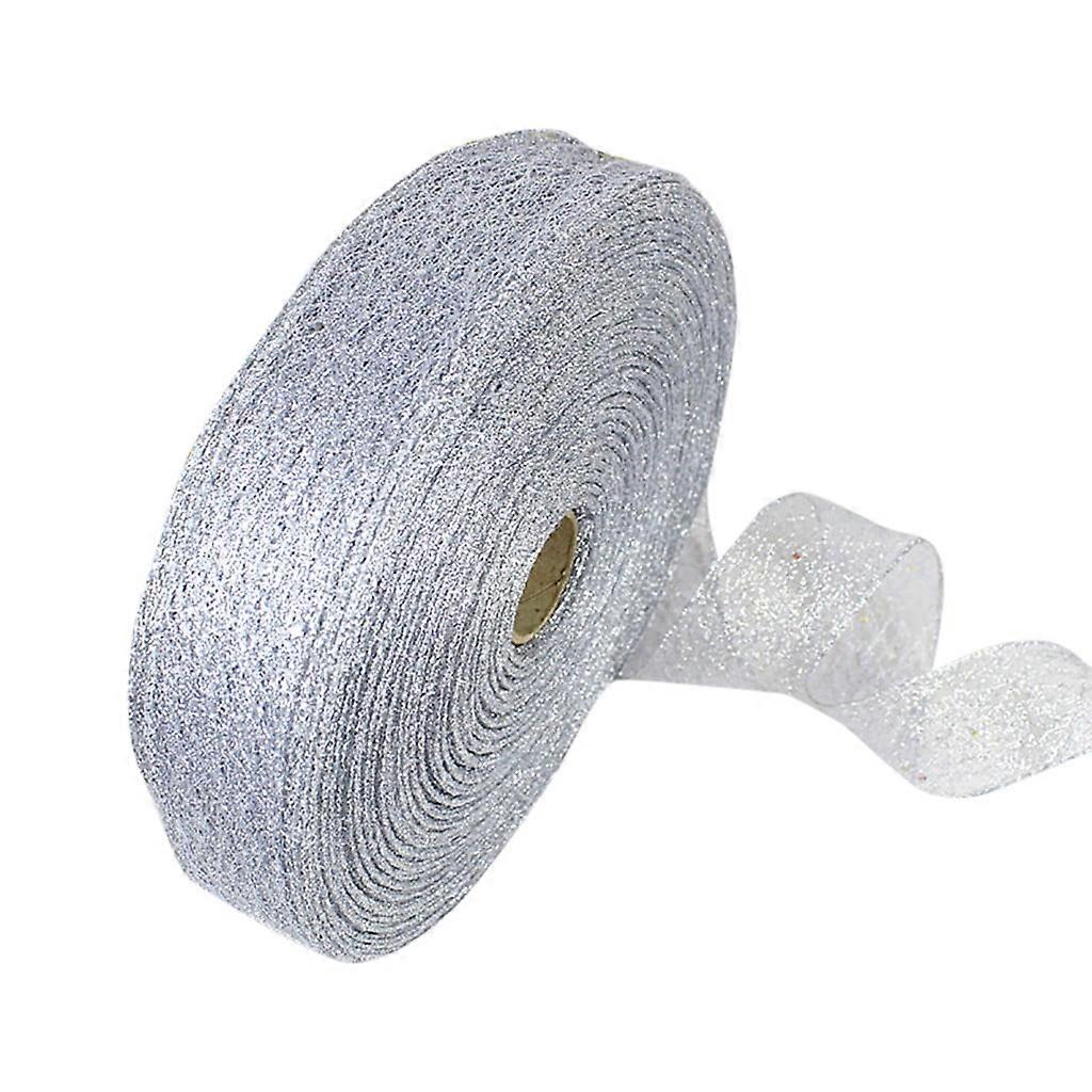 Yakbaofuo Hanging Ornaments New 10m Messy Net Lock Dusting Christmas Ribbon Christmas Tree Decoration Ribbon