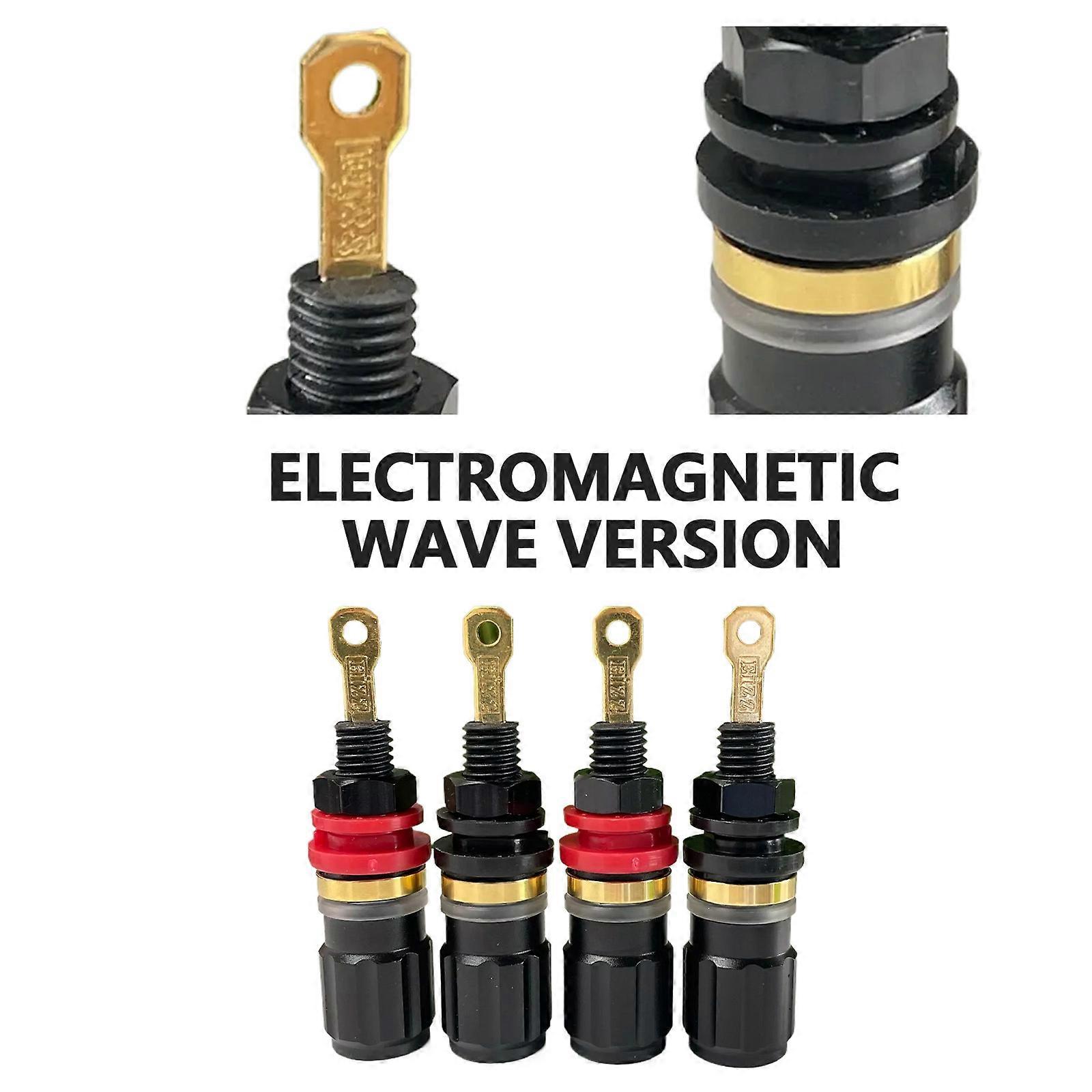 4PCS EZ Speaker Terminal Gold Plated Binding Post Copper Banana Plug Connector
