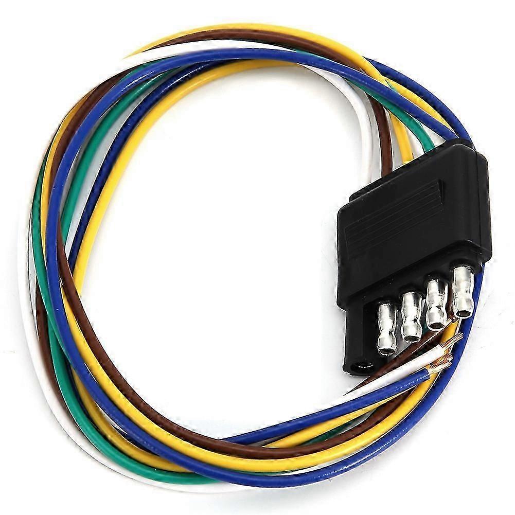 5 Pin Flat Plug 5 Way Flat Trailer Wire Harness Extension Connector Plug 25inch