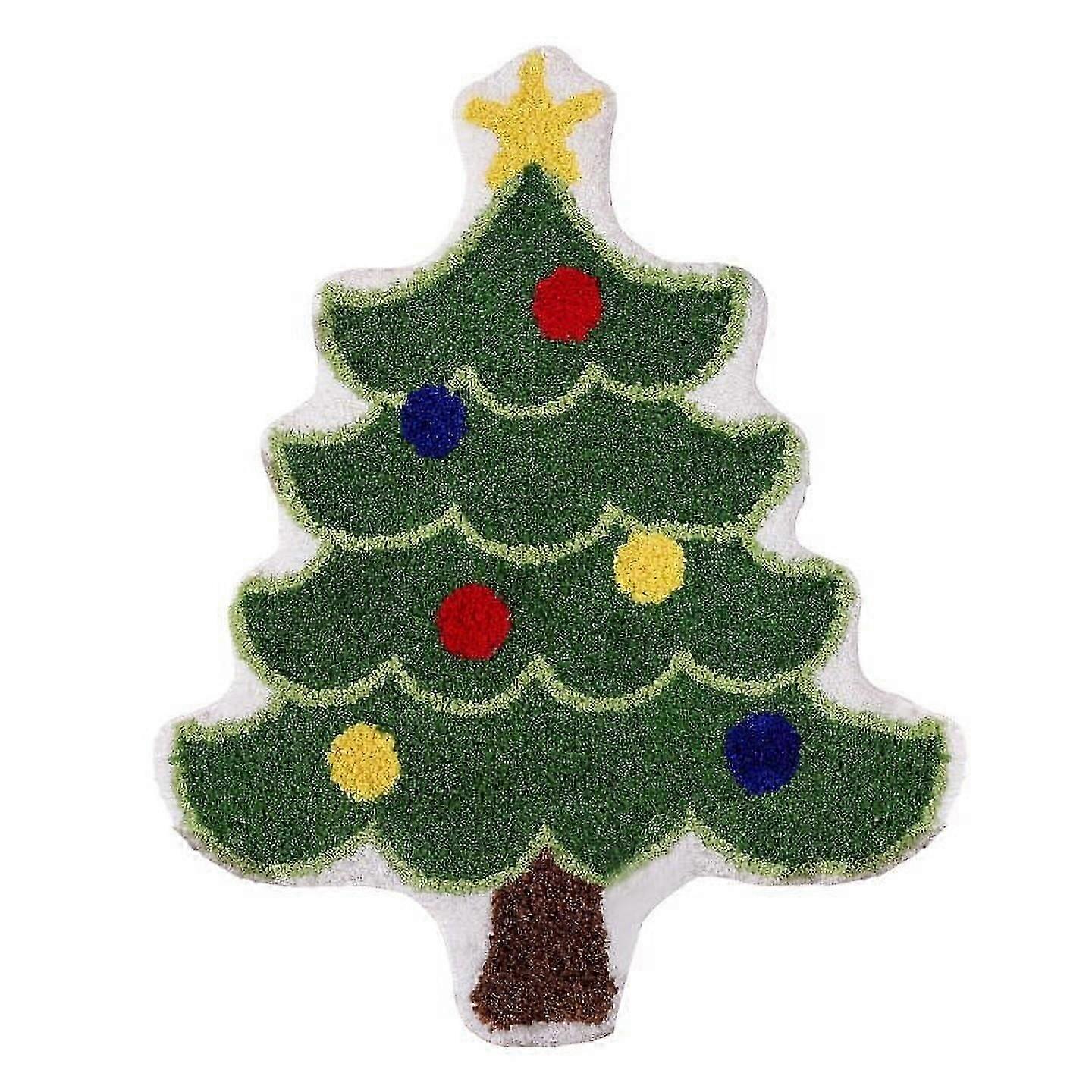 Santa Claus Bathroom Rug 16x24in Green Washable Door Mat