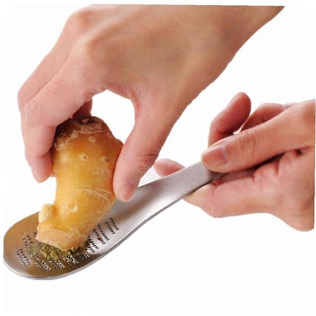Ginger Grater Spoon Stainless Steel MultiFunction Ginger Garlic Press Lime Lemon Cheese Grater Wasabi Grinder Gadget