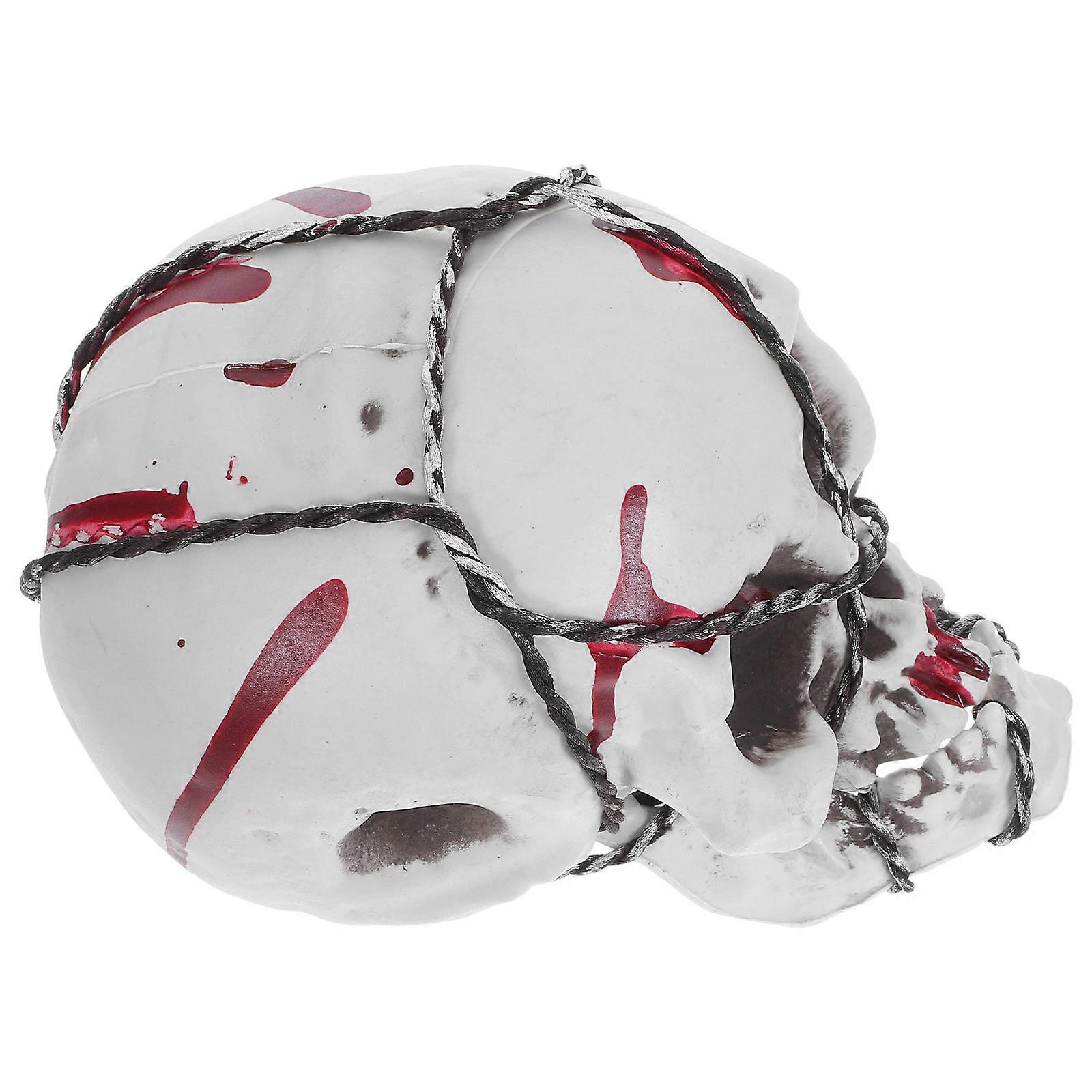 Skull Decor Prop Halloween Skull Statue for Desktop Plastic Multi Decoration 1Pcs