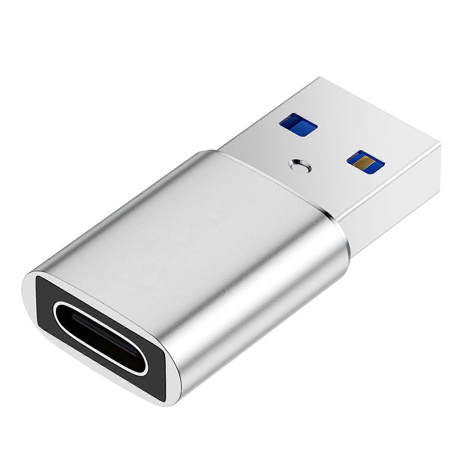 USB3.0 to Type C Converters With Metal Shell Highly speed File Transfer for Seamlessly Smartphones Laptops Connectivity  Silver