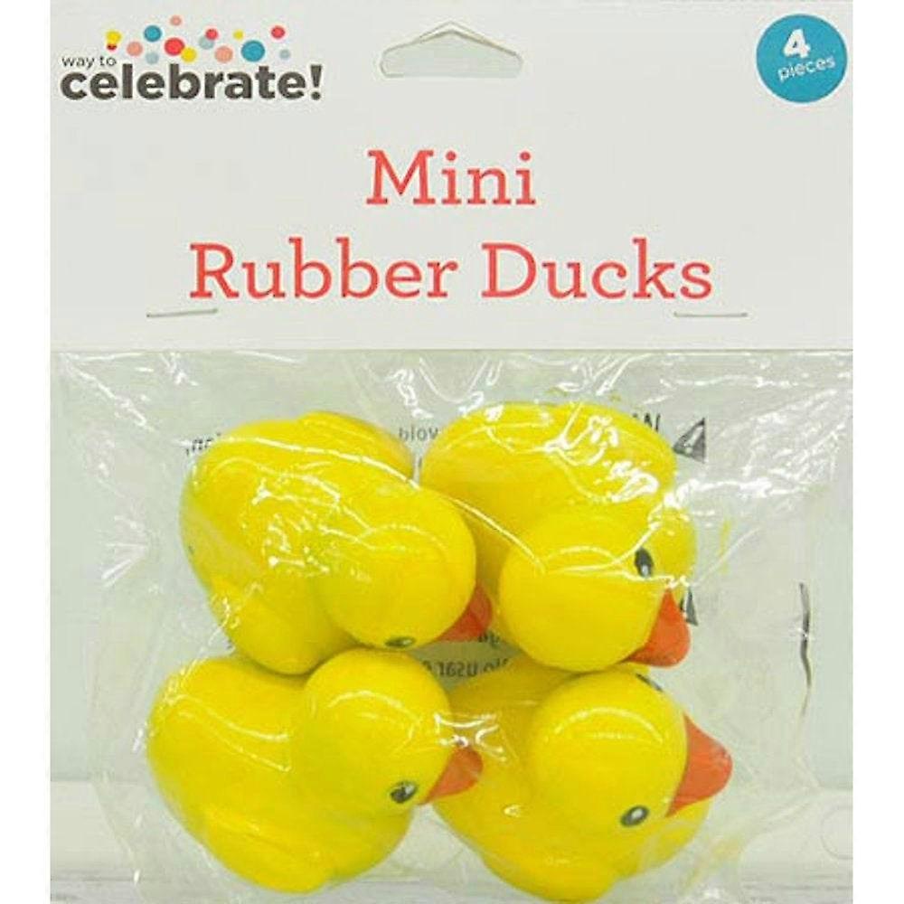 Façon de célébrer ! Canard en caoutchouc jaune Party Favors, 4 ch.