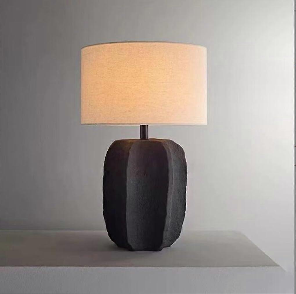 Lamp Japanese Desk Lamp Minimalist Ceramic Table Lamp With Fabric Shade E27 Socket 38x65cm For Hotel Cafe Decor