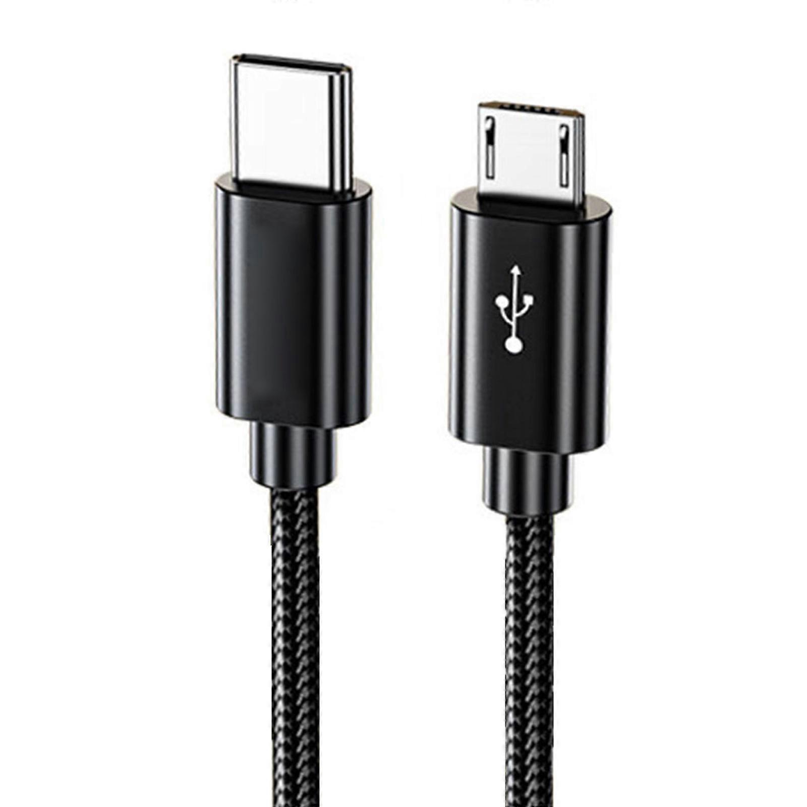 Type C To Microed USB Charging Cable For Simultaneous Data Transfer And Power Between Double Phones And Computers Multicolor