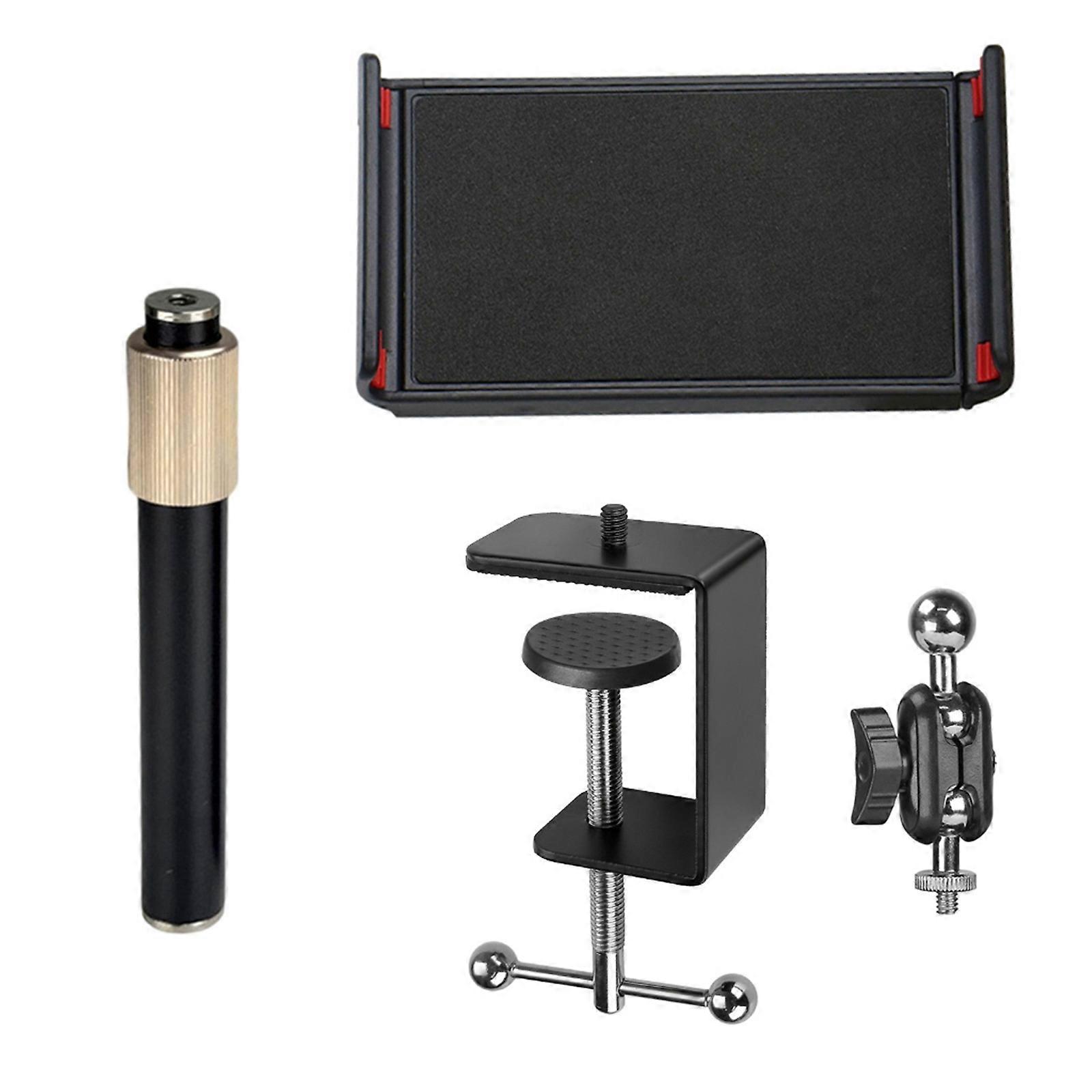 Çok Yönlü Kelepçeli Tablet Standı, Geri Çekilebilir Metal Çubuklu Tablet Tutucu, 4,5-11 İnç Ekranlar İçin, Fotoğrafçılık ve Video Kaydı İçin, Çok Renkli