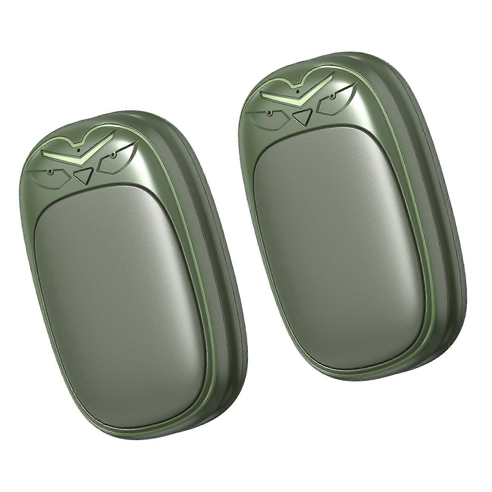 Magnetic Locking Hand Warmer Split Design 2 in1 Heating Practical Rechargeable Device With 3 Heat Level For Daily Use  Green