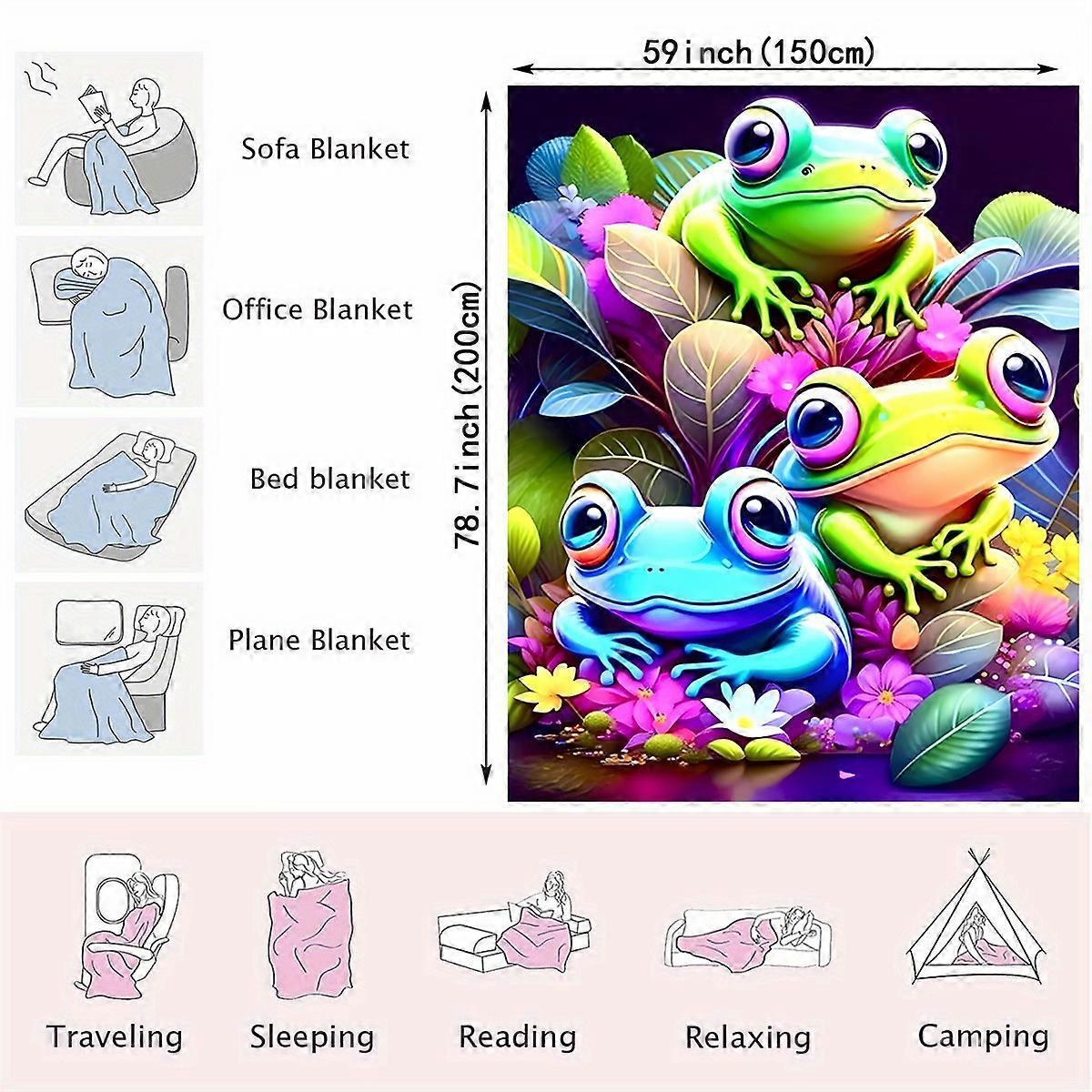 Animal-themed blankets, creative frog flannel blankets