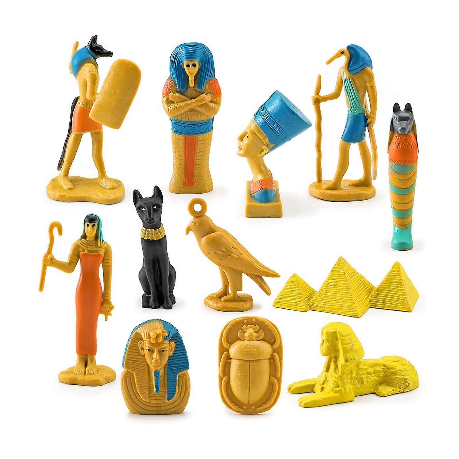12 Part Pyramid and Puzzle Model Set Ancient Egypt Mom Case Educational Building Toy for Kids Multicolor