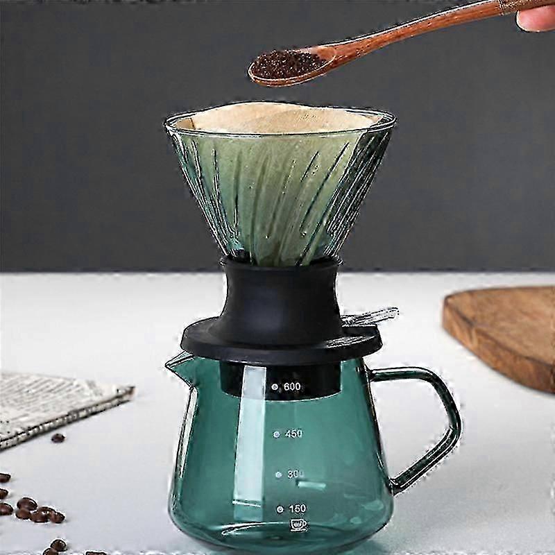 600ML V60 Glass Immersion Dripper Pour-over Coffee Maker with Switch