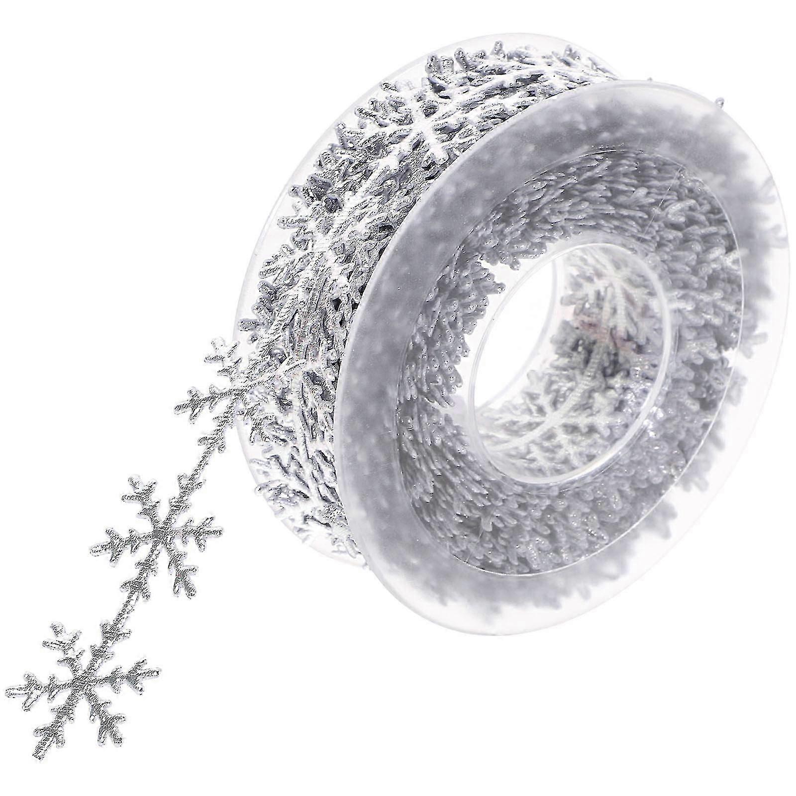 10 meter Christmas ribbon with snowflake trim, creative tree decoration ornament
