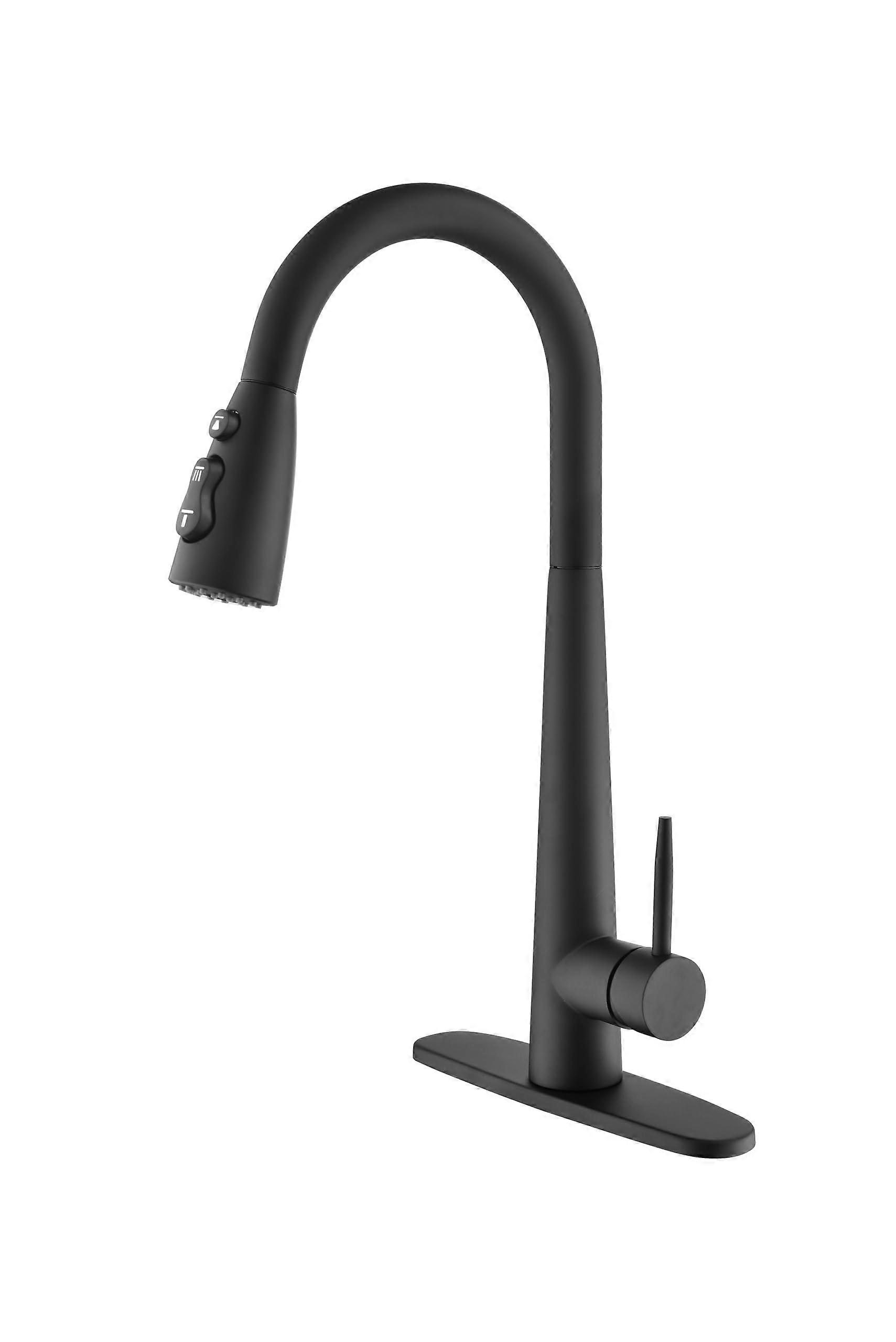 Kitchen Faucet with Pull Down Sprayer  Arc Stainless Steel Matte Black for Modern Cooking