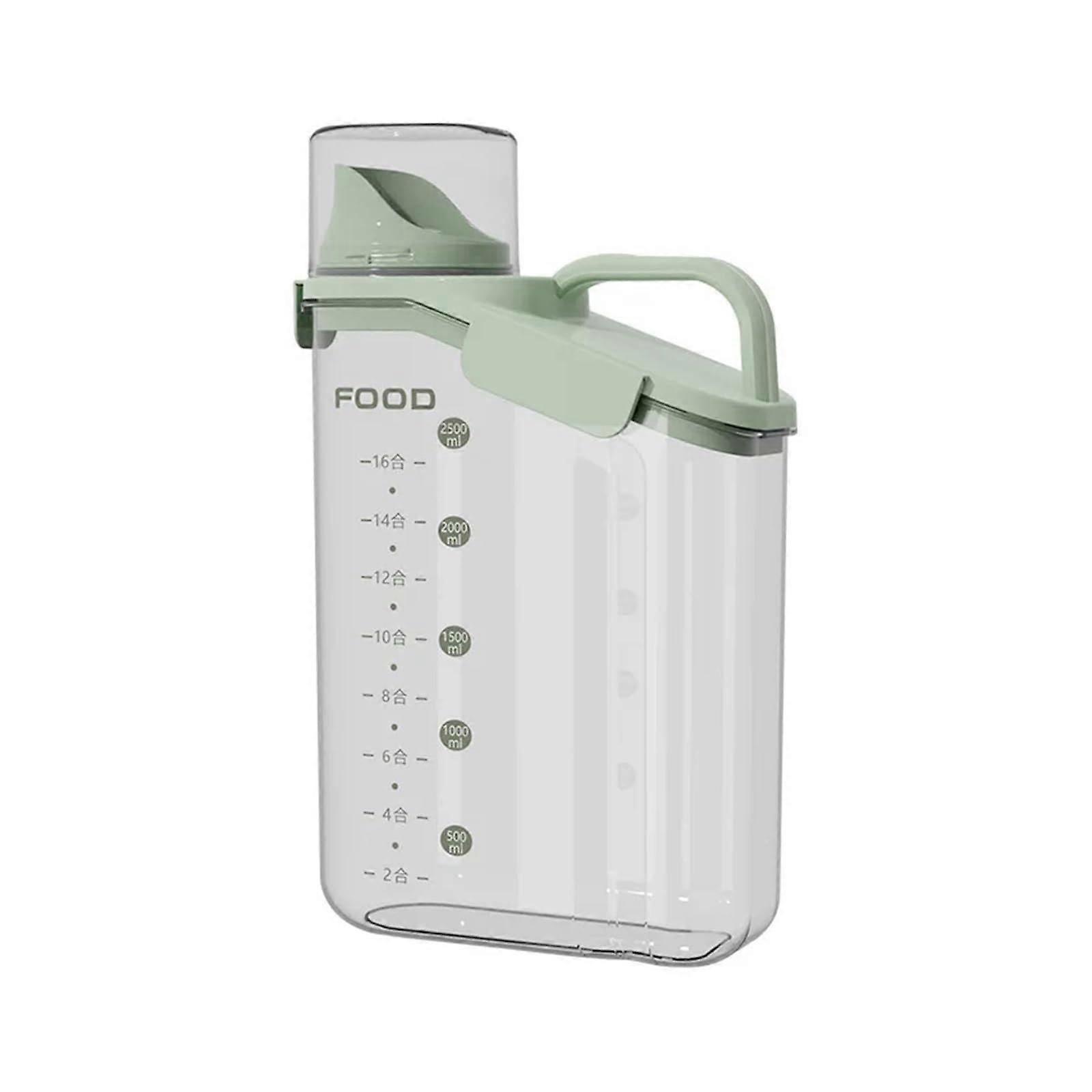 Kitchen Storage Container Airtight Cereal Dispenser for Rice Grain 2800ml Green