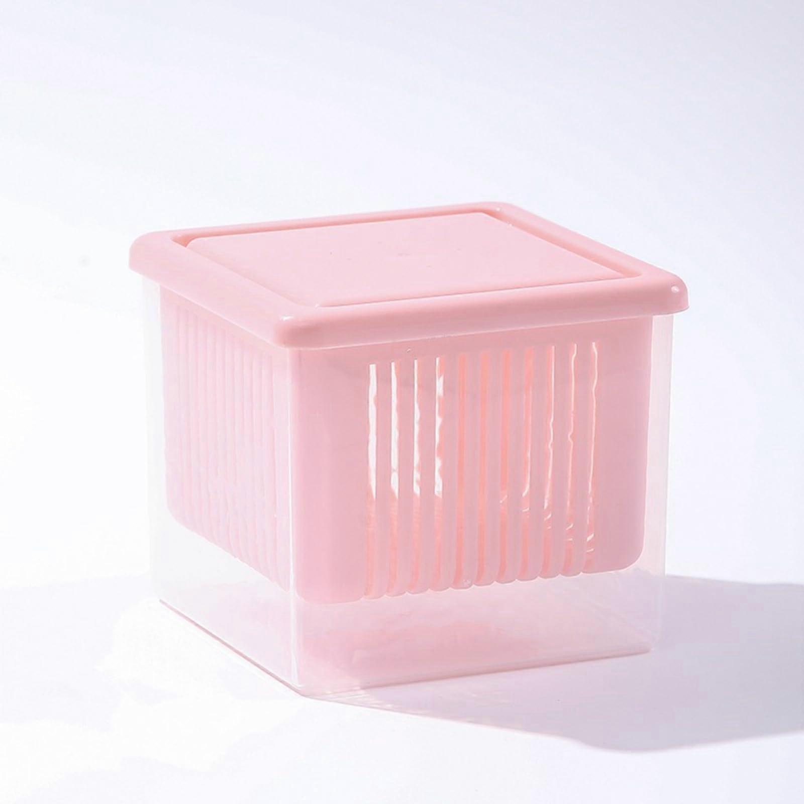 2pcs Ginger Garlic Scallion Storage Container with Moisture Lock Sealing and Detachable Drain Basket for Refrigerator FreshKeeping