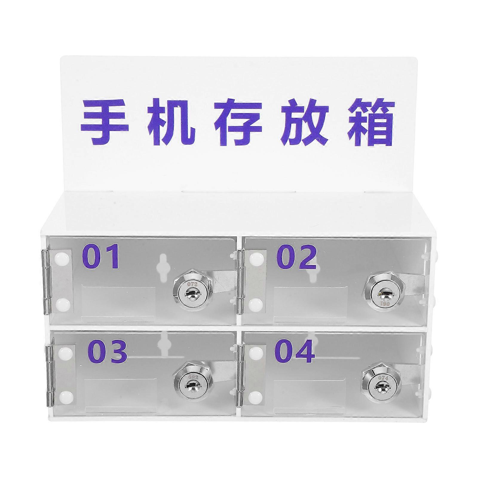 Phone Storage Container Acrylic Cell Phone Cabinet for Workshop 4-Grid Organizer