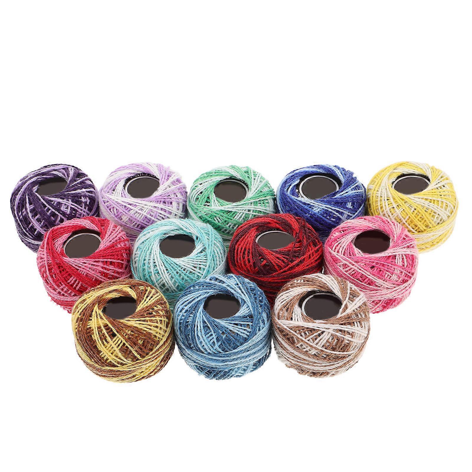 MLINS 12pcs Embroidery Threads for Creative DIY Projects Craft Knitting Thread Kit Floss for Bracelets Cross Stitch