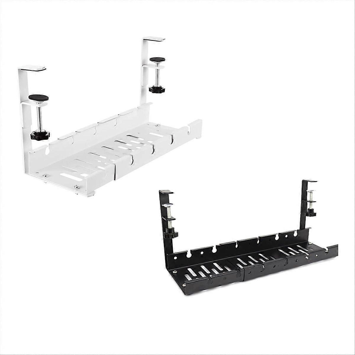 Under Desk Cable Storage Rack Expandable Management Tray 2Pcs