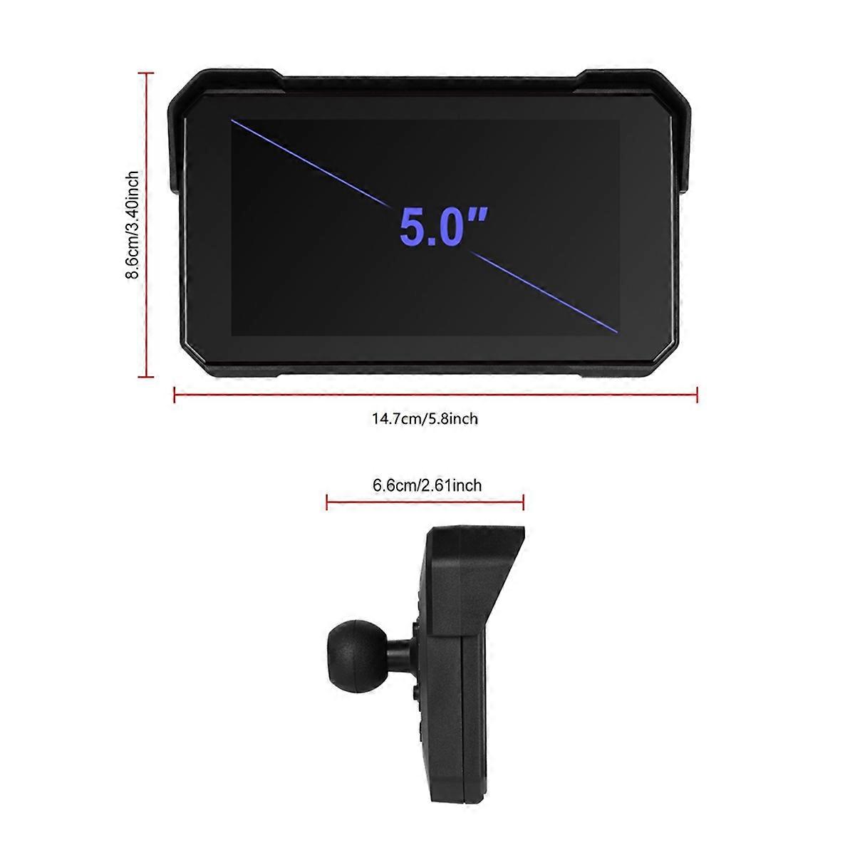 5 Inch Motorcycle Portable GPS Navigation Screen Wireless Carplay