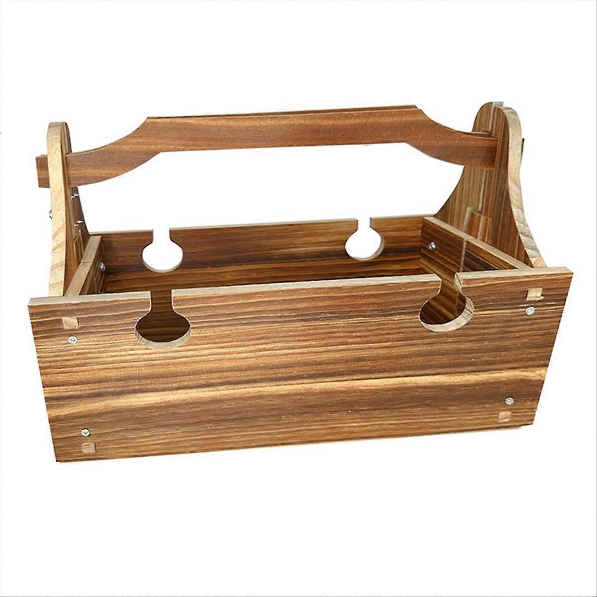 木製の屋外折りたたみ式ピクニックテーブル、コンバーチブル収納木製バスケット