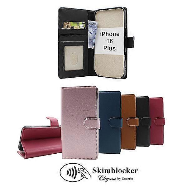 Skimblocker compatible with iPhone 16 Plus Wallet Case Glitter Pink