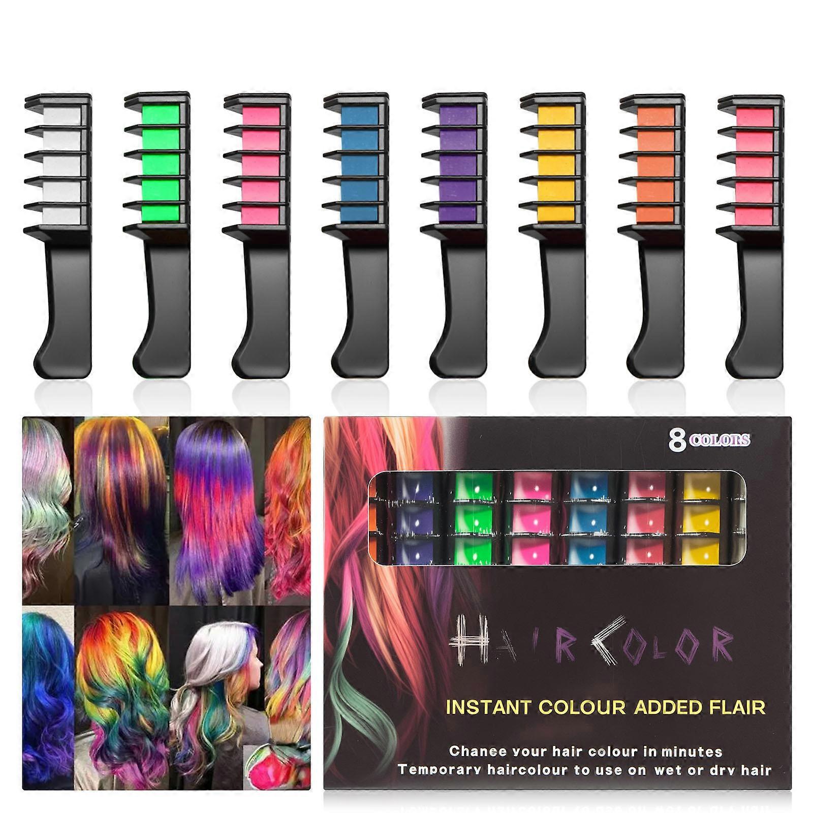 (1 Pack) Colors Hair Dye Comb,New Hair Chalk Comb Temporary Hair Color Dye,Hair Chalk For Girls Washable,Pink Hair Chalk Stick,Temporary Hair Color