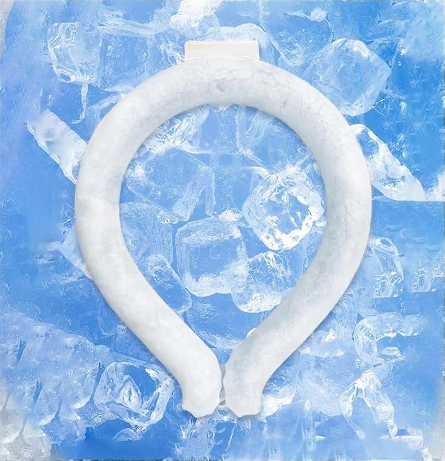 Cooling Neck Wrap with Rapid Cooling PCM Gel for Summer Heat Relief, Reusable Hands Collar (White)