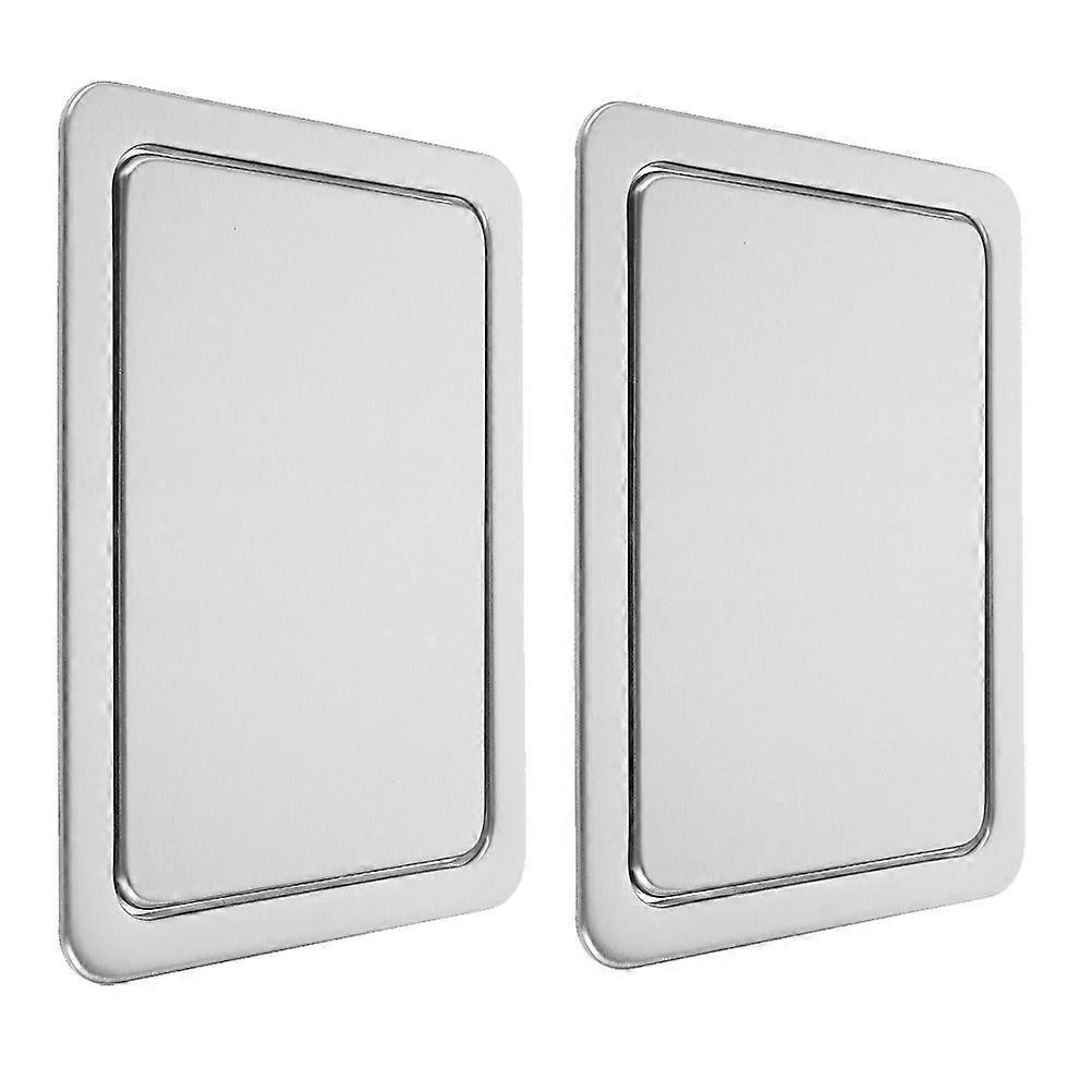 Silver Recessed Counter Trash Lid with Swing Lid Function 2Pcs Set