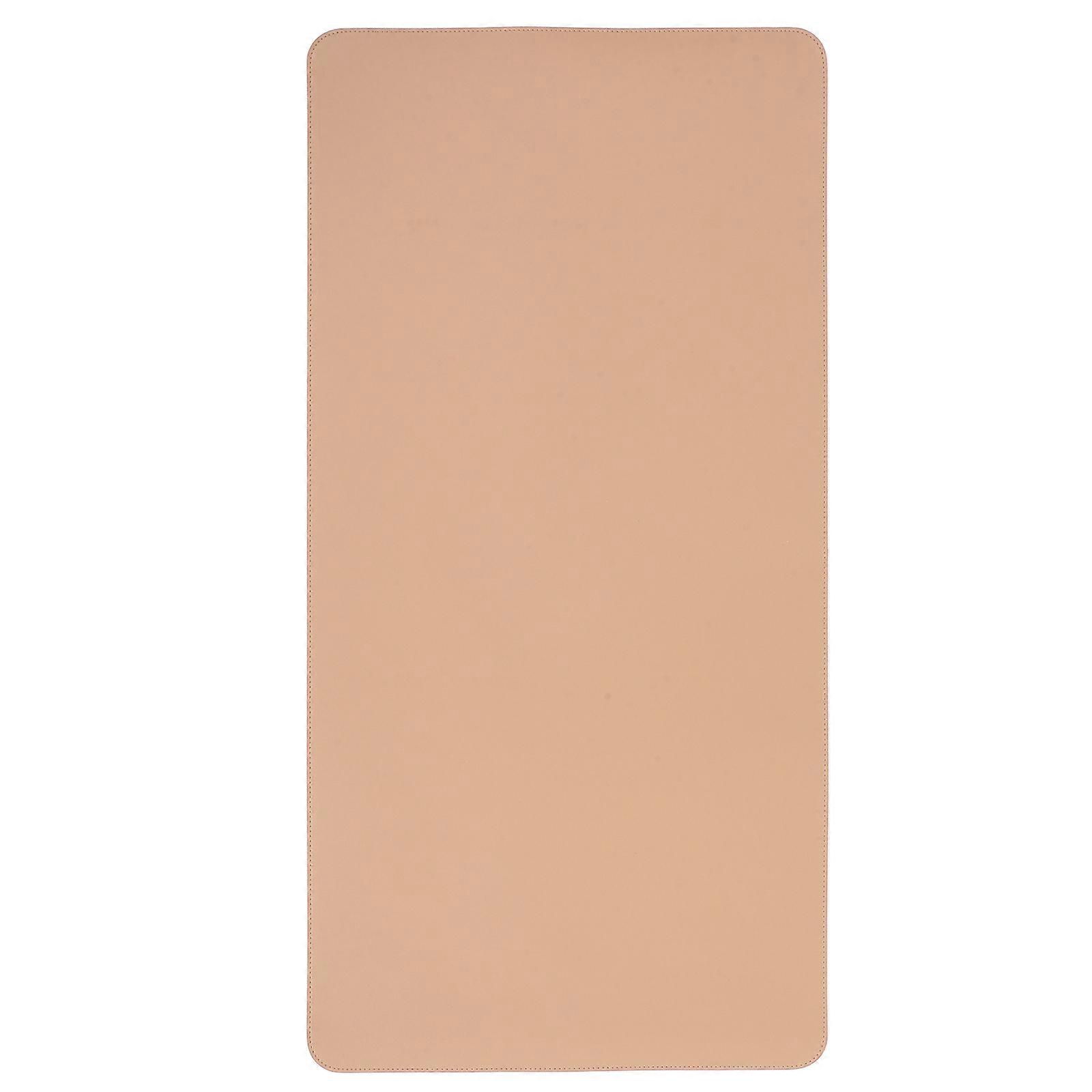 Dual-Sided Desk Pad Protector Mat For Office Home Use Made Of Khaki PU With Protective Function 1Set