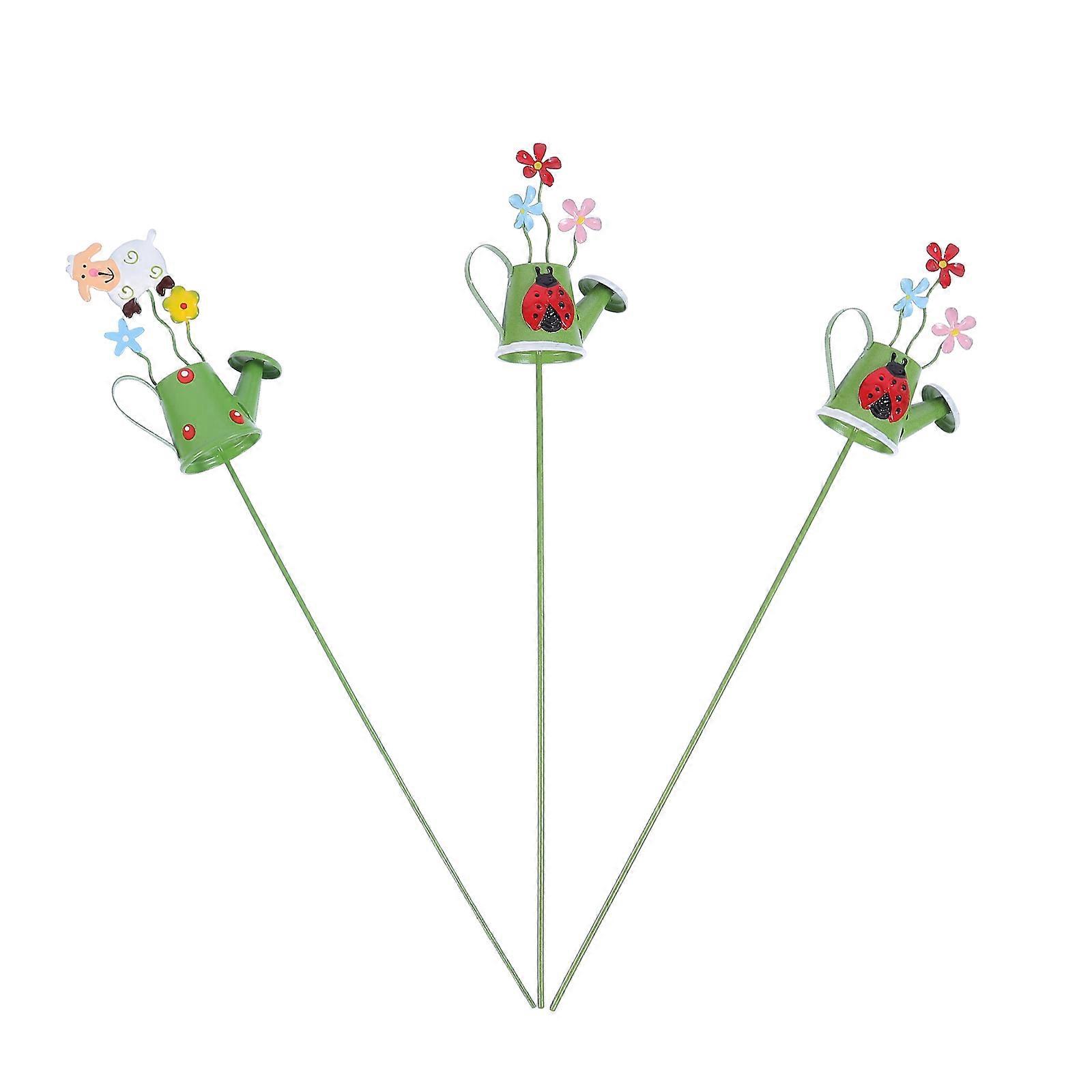 Metal Kettle Cake Inserts for Flower Pot Decoration 3Pcs Assorted Color