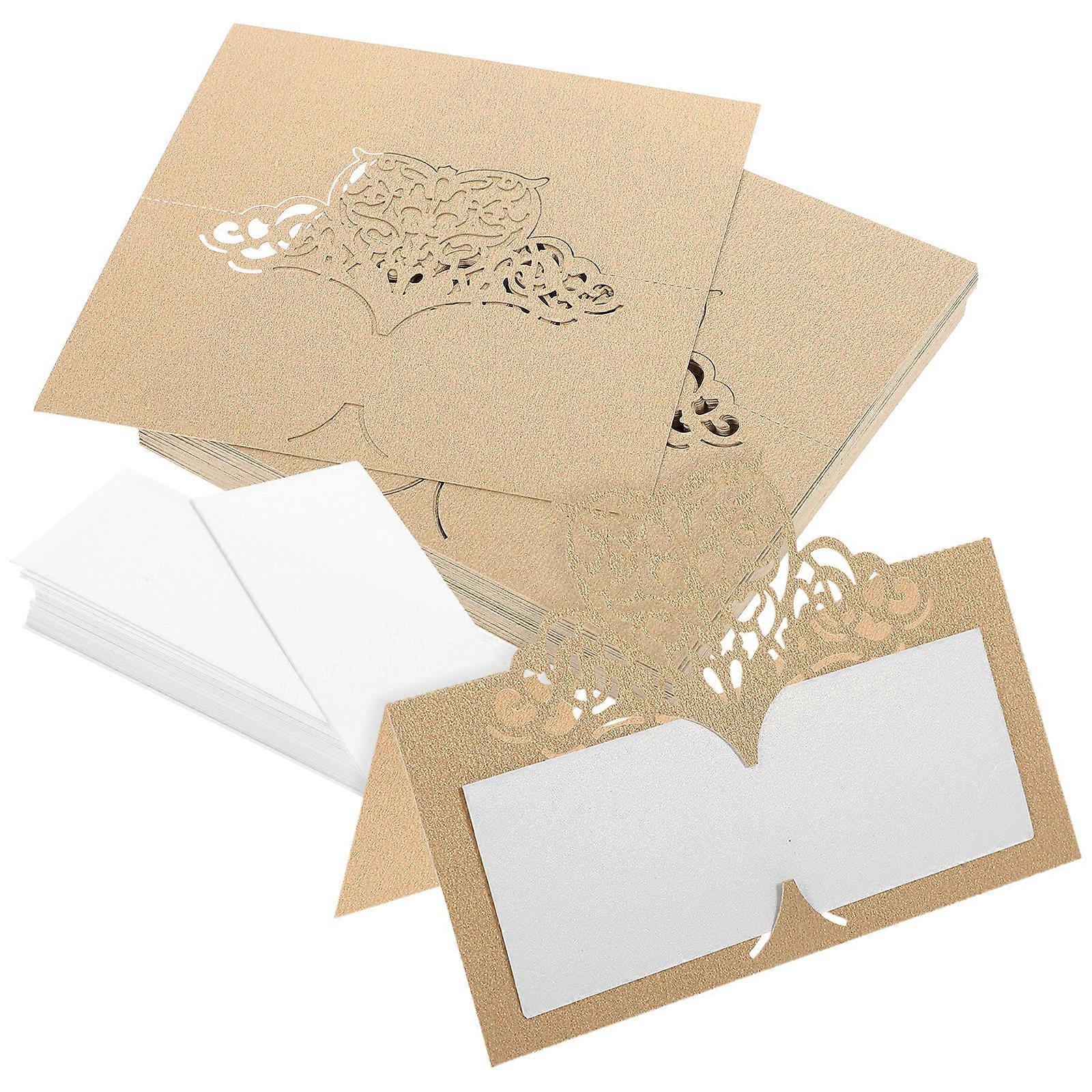 Reserved Signs For Wedding Place Card Holders Table Setting Decor Name Places For Table Vintage Style Heart Shape Iridescent Paper 50Set