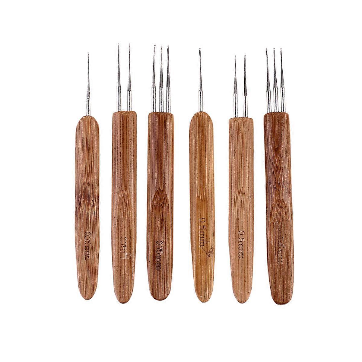 Bamboo Crochet Hook Set for Dreadlocks with 12Pcs Knitting Tools