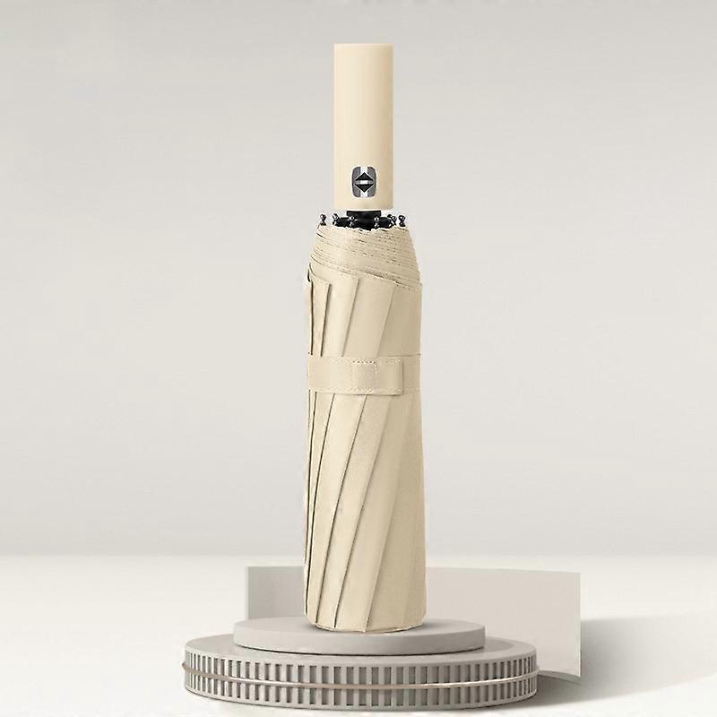 Large Double Keel Solid Color Automatic Umbrella Light Collapsible Format Outdoor Sunshade UV Protection Automatic Umbrella